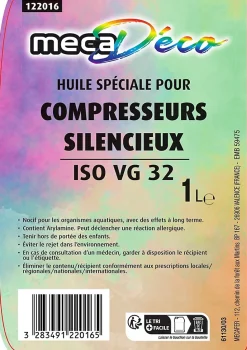Huile pour compresseur silencieux Mecadeco 1L