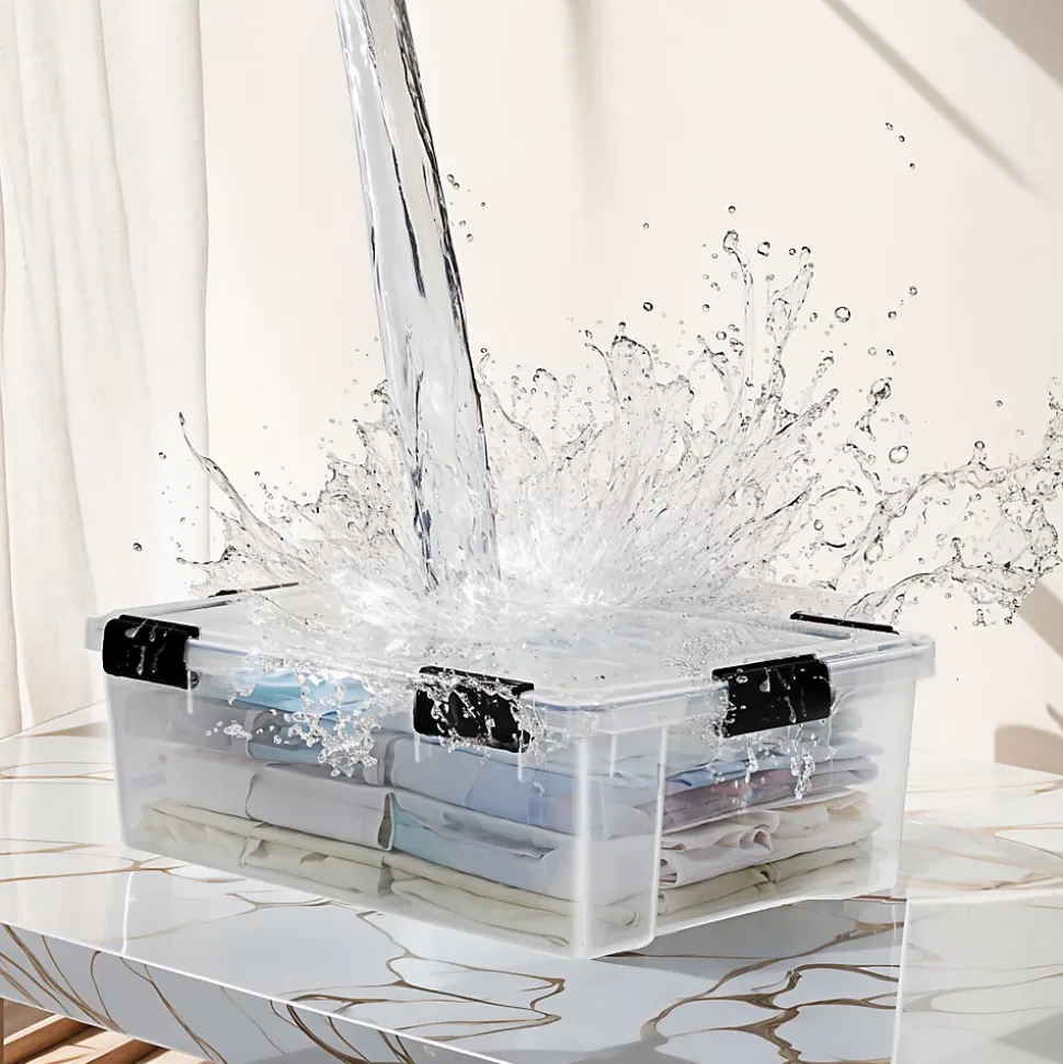 Iris Ohyama, Boite de Rangement Hermétique, 30L, Lot de 6, Transparent, AT-LS