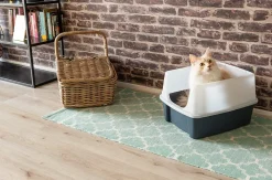 Iris Ohyama, Lot de 2, Bac à litière, avec côtés hauts, pour chat, CLH-12, Gris