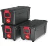 Iris Ohyama, Malles de Rangement plastiques résistante, 75L, Lot de 3, Noir, SIA-75