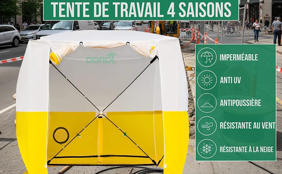 JAX3 Tente de Chantier Pro - Montage Rapide Pop Up - Imperméable - UV50+ - Usage Intensif - Sans Outil