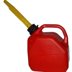 Jerrican avec bec verseur 5L en plastique rouge