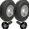 Jeu de 2 - 4.00x8 4ply P811Roue de remorque 4/100mm & Moyeu & Fusée 4/100 M12 whe