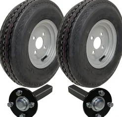 Jeu de 2 - 4.00x8 4ply P811Roue de remorque 4/100mm & Moyeu & Fusée 4/100 M12 whe