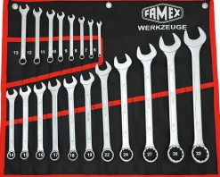Jeu de 19 cles mixtes en acier chrome vanadium - FAMEX 10349-19