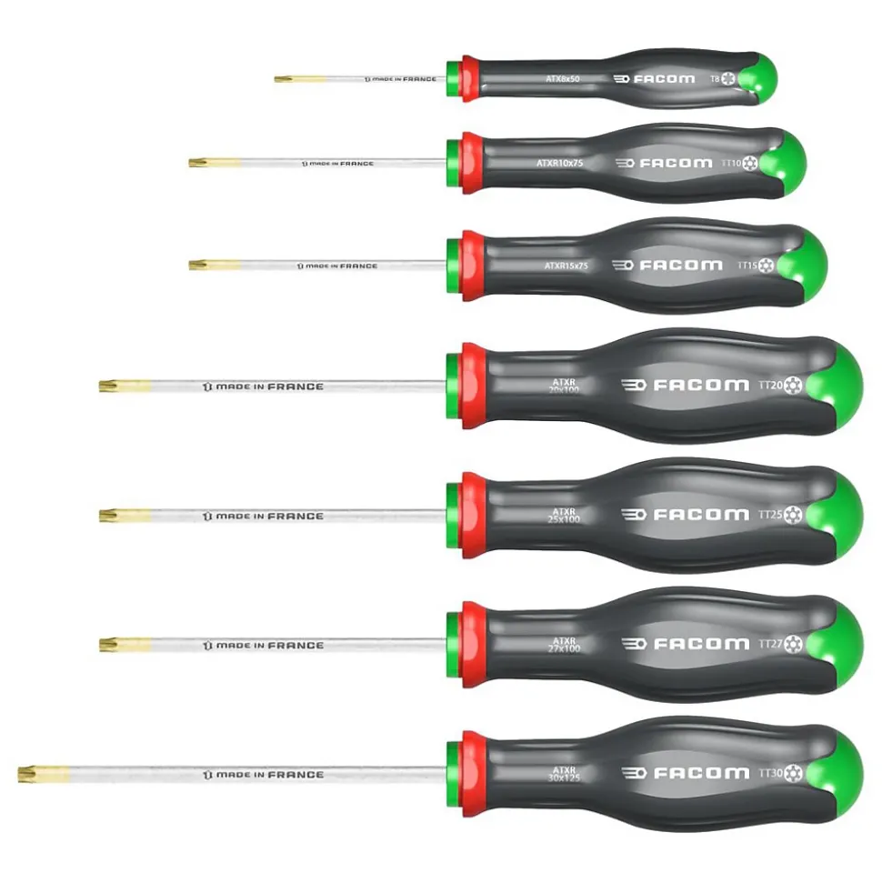 Jeu de 7 Tournevis PROTWIST Tamper Torx FACOM ATXR.J7PB