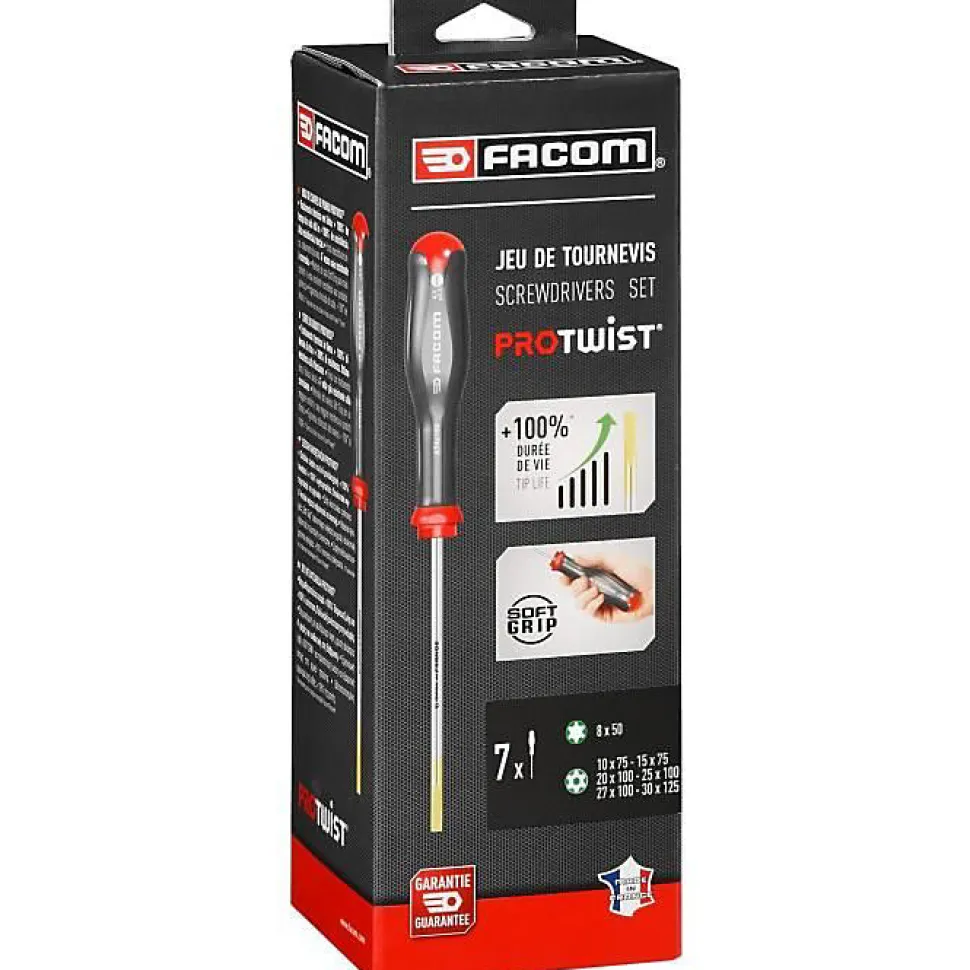 Jeu de 7 Tournevis PROTWIST Tamper Torx FACOM ATXR.J7PB