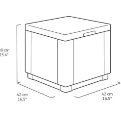 Keter Pouf de rangement Cube Graphite 213816 422801