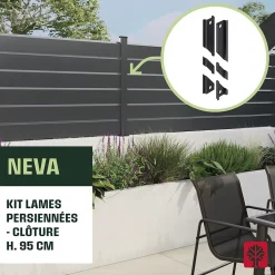 Kit 16 entretoises pour 6 lames persiennes Neva Klikstrom noir