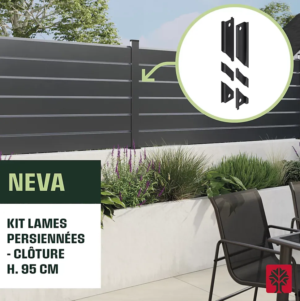 Kit 16 entretoises pour 6 lames persiennes Neva Klikstrom noir