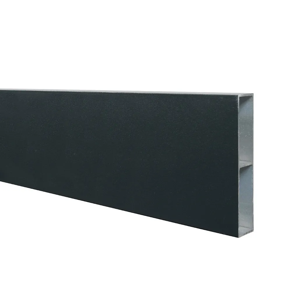 Kit Clôture Ajourée Aluminium OLINDA Anthracite 5,5x1,8m Poteaux sur Platines - Dimension des Lames : 21x100x1780 mm