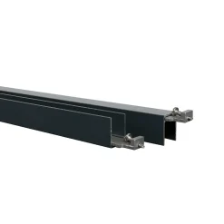 Kit Clôture Ajourée Aluminium OLINDA Anthracite 5,5x1,8m Poteaux sur Platines - Dimension des Lames : 21x100x1780 mm