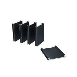 Kit Clôture Ajourée Aluminium OLINDA Anthracite 5,5x1,8m Poteaux sur Platines - Dimension des Lames : 21x100x1780 mm