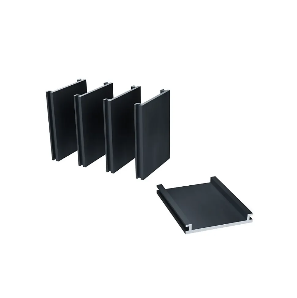 Kit Clôture Ajourée Aluminium OLINDA Anthracite 5,5x1,8m Poteaux sur Platines - Dimension des Lames : 21x100x1780 mm