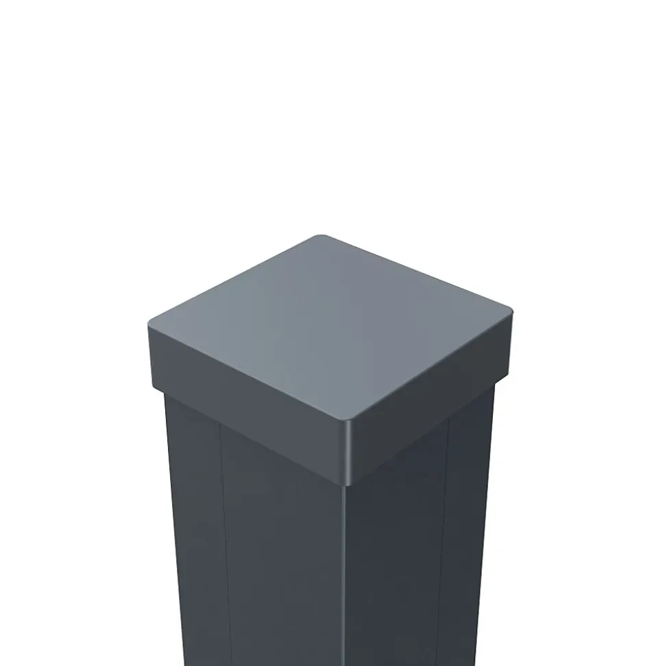 Kit Clôture Ajourée Aluminium OLINDA Anthracite 5,5x1,8m Poteaux sur Platines - Dimension des Lames : 21x100x1780 mm