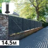 Kit Clôture Aluminium Ajourée sur Muret OLINDA Anthracite 14,68x1,2m - Lames ajourées 21x45x1780 mm - Brise Vue - Palissade