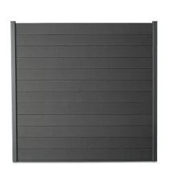 Kit clôture composite et aluminium à sceller H 1m80 L 9m gris anthracite avec renforts acier - Palissade - Brise vue