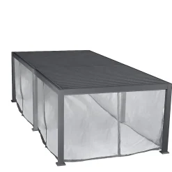 Kit de rideaux moustiquaire avec rail pour pergola Evora 6 x3.6 M graphite
