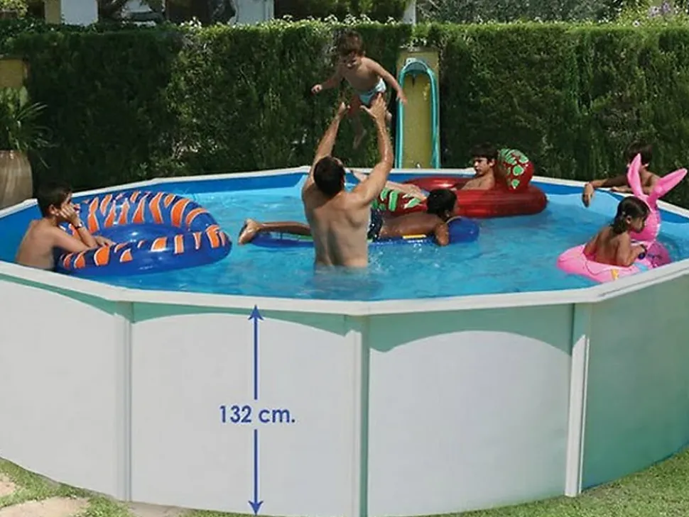 Kit piscine acier Toi MAGNUM COMPACTA CIRCULAR ronde 350 x 132cm filtration sable + échelle