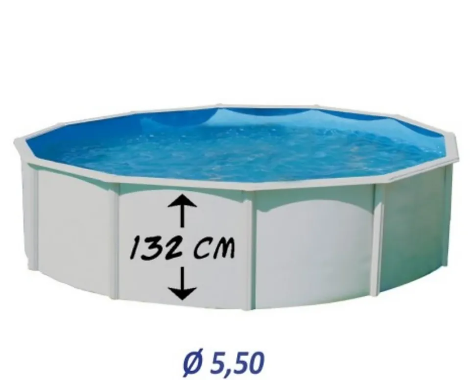 Kit piscine acier Toi MAGNUM COMPACTA CIRCULAR ronde 350 x 132cm filtration sable + échelle