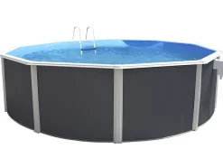 Kit piscine hors-sol acier Toi ANTHRACITE CANARIAS ronde 350x120cm filtre à sable