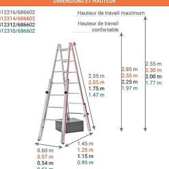 KIT plateforme télescopique - Longueur de 3.50m - Hauteur de travail max 2.47m - 412310/686602