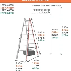 KIT plateforme télescopique - Longueur de 2.90m - Hauteur de travail max 3.05m - 412314/686601