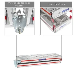 KIT plateforme télescopique - Echelle double télescopique - Hauteur de travail max 3.35m - 412316/685900