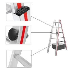 KIT plateforme télescopique - Echelle double télescopique - Hauteur de travail max 3.35m - 412316/685900