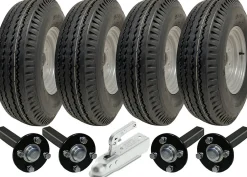Kit remorque rapide à deux essieux 5.00-10 roues légales moyeu et fusée d'attelage