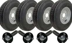 Kit remorque rapide à deux essieux 4.80/4.00 - 8 roues légales moyeu 400-8