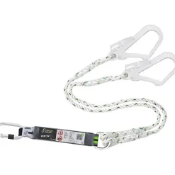 KRATOS SAFETY - Longe toronnée 1.50 m en fourche avec absorbeur d'énergie et mousquetons FA5010117 et FA5020755