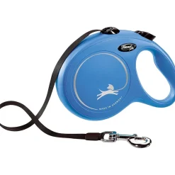 Laisse sangle 8 mètres L Max 50 KG bleu laisse pour chien