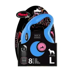 Laisse sangle 8 mètres L Max 50 KG bleu laisse pour chien