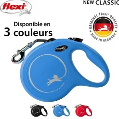 Laisse sangle 8 mètres L Max 50 KG bleu laisse pour chien