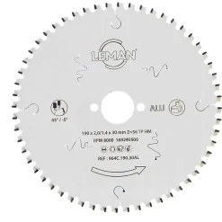 LAME CIRC HM FINE D260X30X2,4 80Z TP NEG ALU - 964C.260.30AL - LEMAN