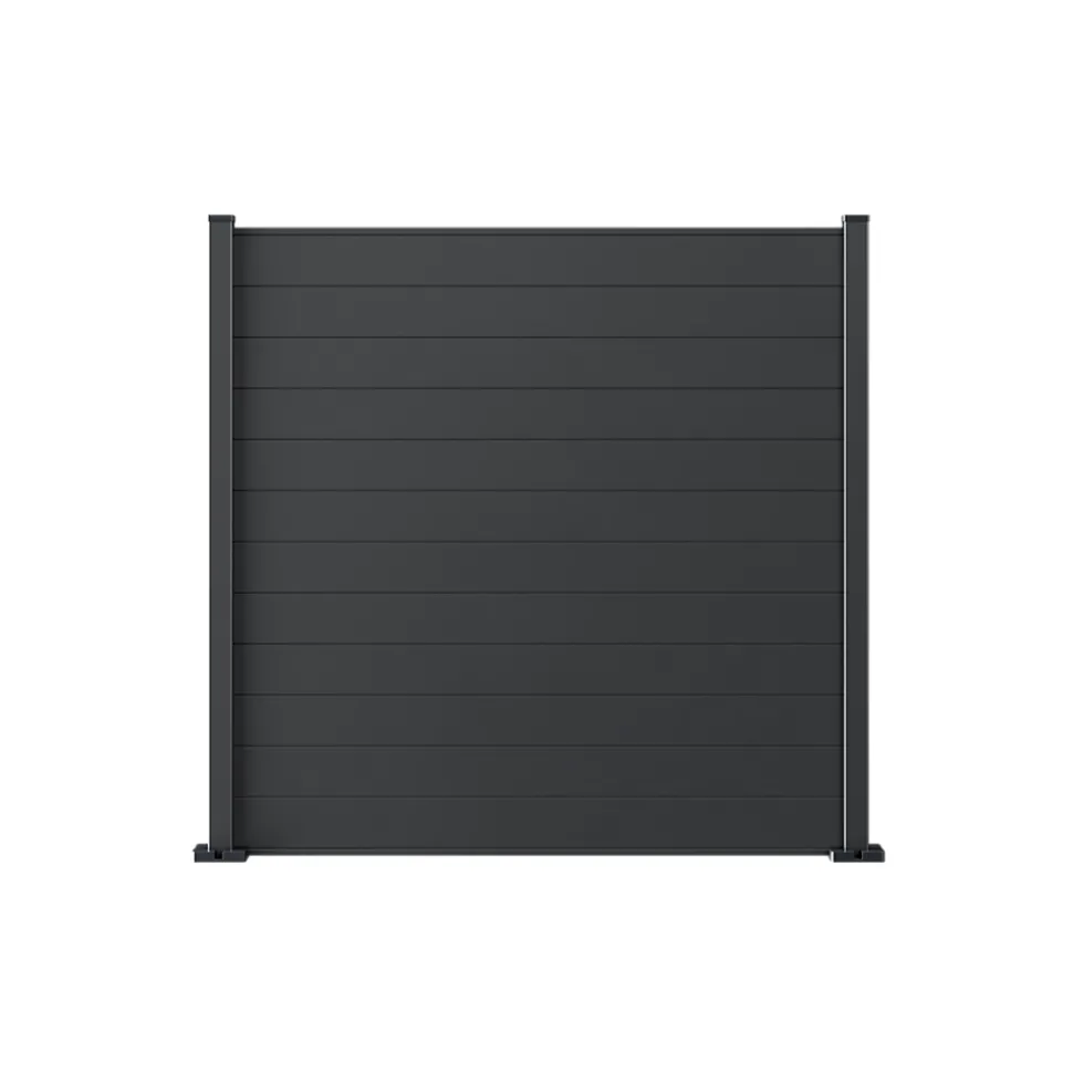 Lame de clôture pour pose emboîtée en aluminium anthracite Neva Klikstrom, L.179,8 x H.15,7 x ép.2,1 cm