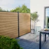 Lame de clôture pour pose emboîtée en aluminium décor chêne Neva Klikstrom, L.179,8 x H.15,5 x ép.2,1 cm