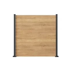 Lame de clôture pour pose emboîtée en aluminium décor chêne Neva Klikstrom, L.179,8 x H.15,5 x ép.2,1 cm