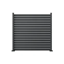Lame de clôture pour pose ajourée en aluminium anthracite Neva Klikstrom, L.179,8cm x H.9,8 cm x Ep.2,1 cm