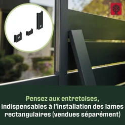 Lame de clôture pour pose ajourée en aluminium anthracite Neva Klikstrom, L.179,8cm x H.9,8 cm x Ep.2,1 cm