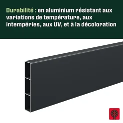 Lame de clôture pour pose ajourée en aluminium anthracite Neva Klikstrom, L.179,8cm x H.9,8 cm x Ep.2,1 cm