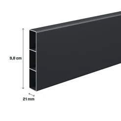 Lame de clôture pour pose ajourée en aluminium anthracite Neva Klikstrom, L.179,8cm x H.9,8 cm x Ep.2,1 cm