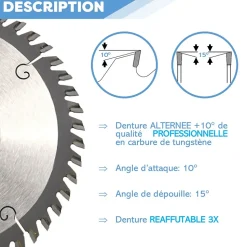 Lame de scie circulaire portative HM universelle D. 160 x Al. 30 x ép. 2,6/1,6 mm x Z48 Alt pour bois - Diamwood