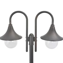 Lampadaire de jardin - vidaXL - 220 cm - Aluminium - 2 lanternes - Bronze