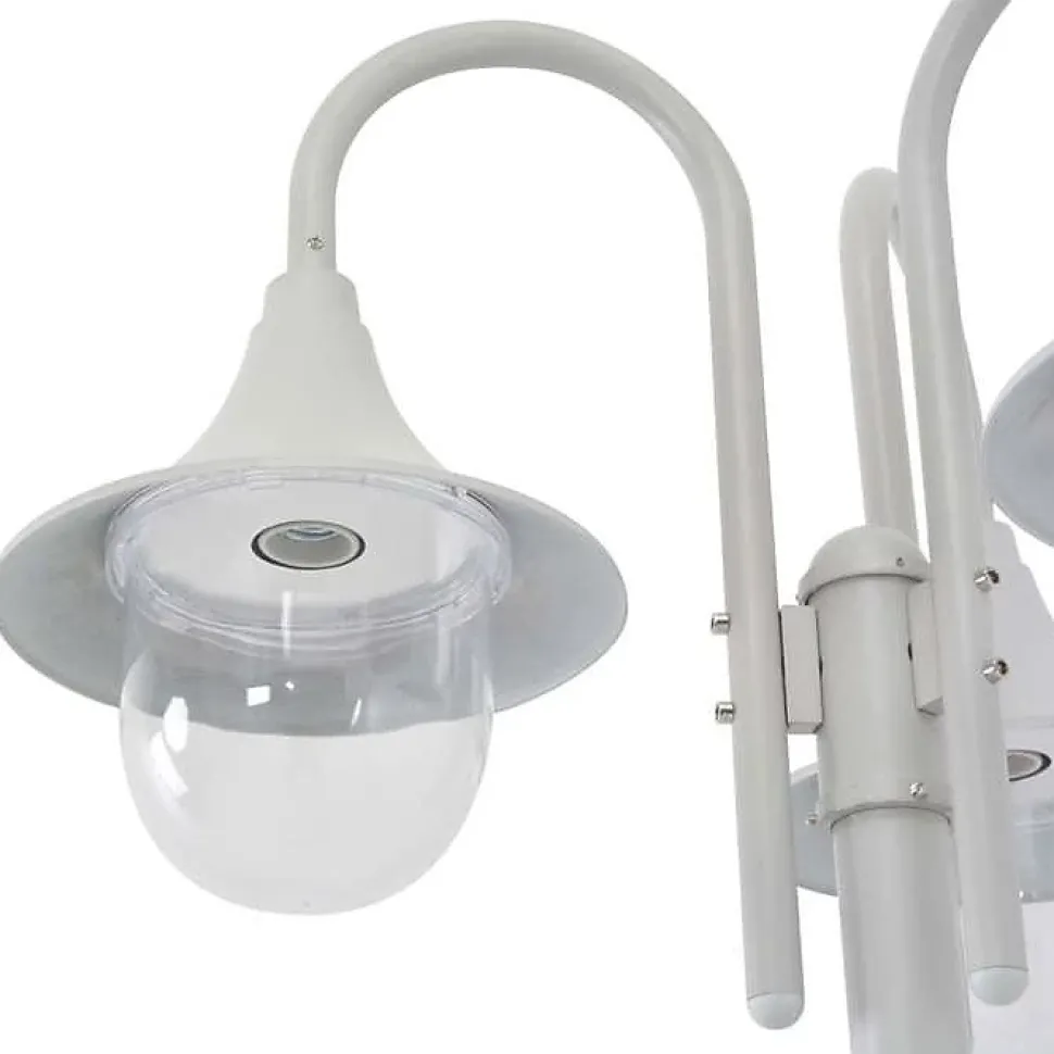 Lampadaire de jardin - vidaXL - 220 cm - Aluminium - 3 lanternes - Blanc