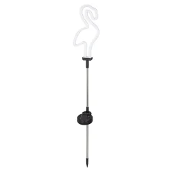 Lampe à piquer extérieur LED à énergie solaire IP44 0.3 W Vert H.86,5 x l.13cm blanc et noir