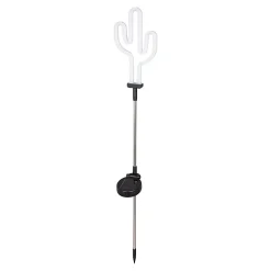 Lampe à piquer extérieur LED à énergie solaire IP44 0.3 W H.88,5 x l.13cm blanc et noir