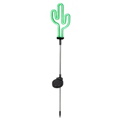 Lampe à piquer extérieur LED à énergie solaire IP44 0.3 W H.88,5 x l.13cm blanc et noir