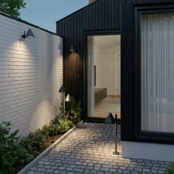 Lampe à piquer extérieure Eriksson LED intégrée 300 lm IP44 GoodHome noir vendue par 3 pièces